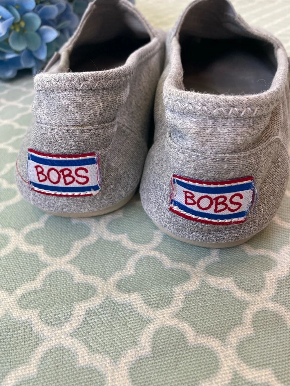 Bobs Skechers Gray Slip On Memory Foam Shoes 8